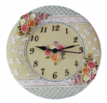Rounded Clock With flower